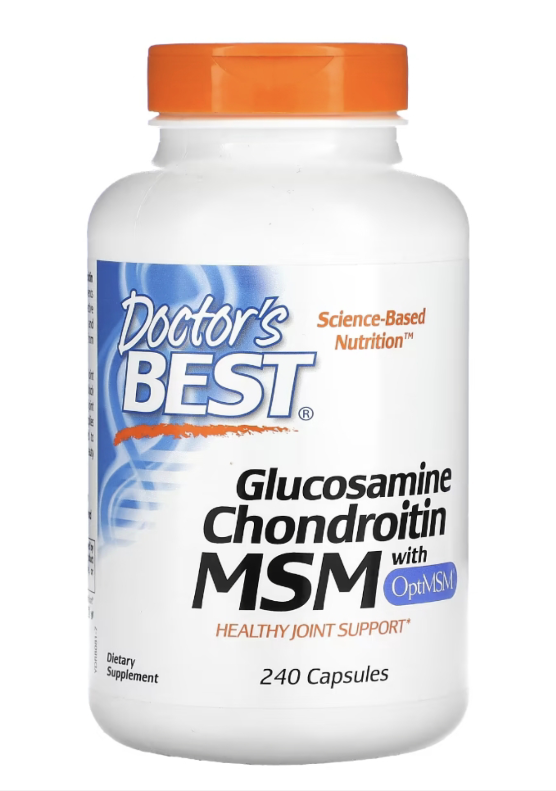 Doctor's best
葡萄糖胺軟骨素 MSM,含 OptiMSM,240 粒素食膠囊(需預訂,收款後,7天發貨)