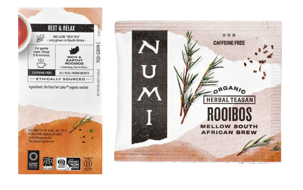 Numi Tea 有機博士茶 Rooibos (18 tea bags per box)