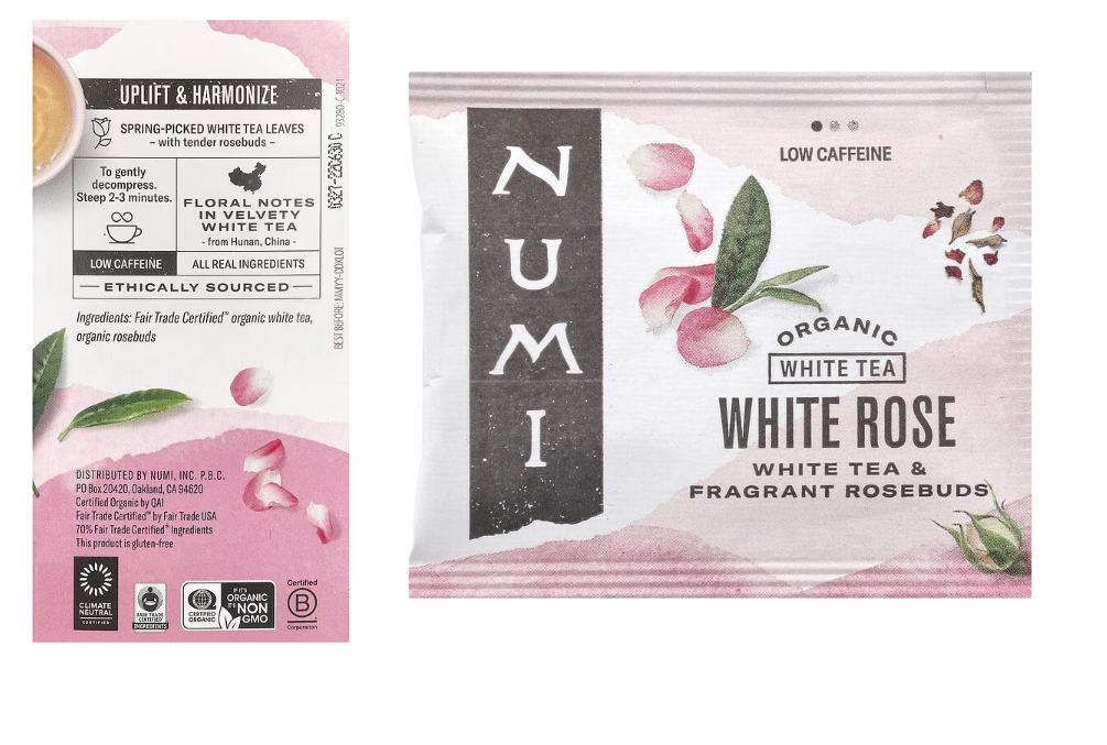 Numi Tea 有機玫瑰白茶 White Rose (16 tea bags/box)