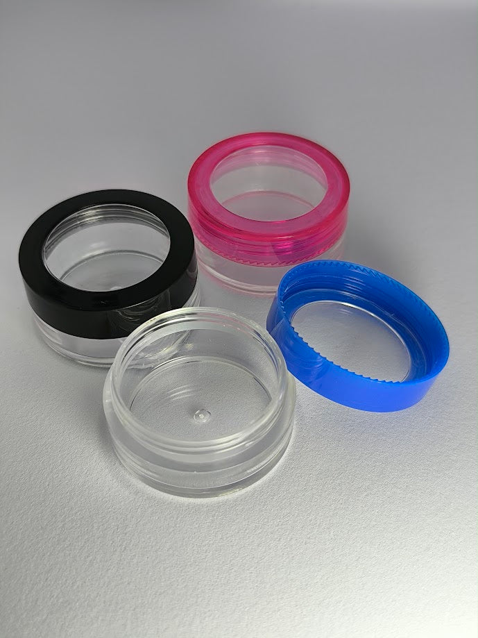 10g cream container (blue, black and rose)