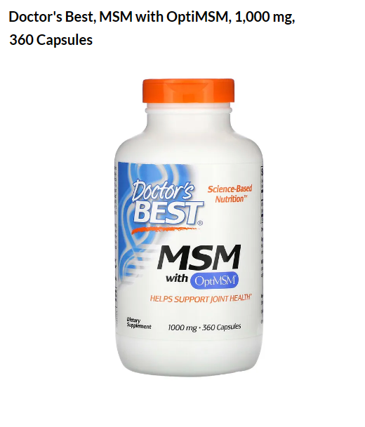 Doctor's Best, 含 OptiMSM 的 MSM，1000 毫克，360 粒膠囊